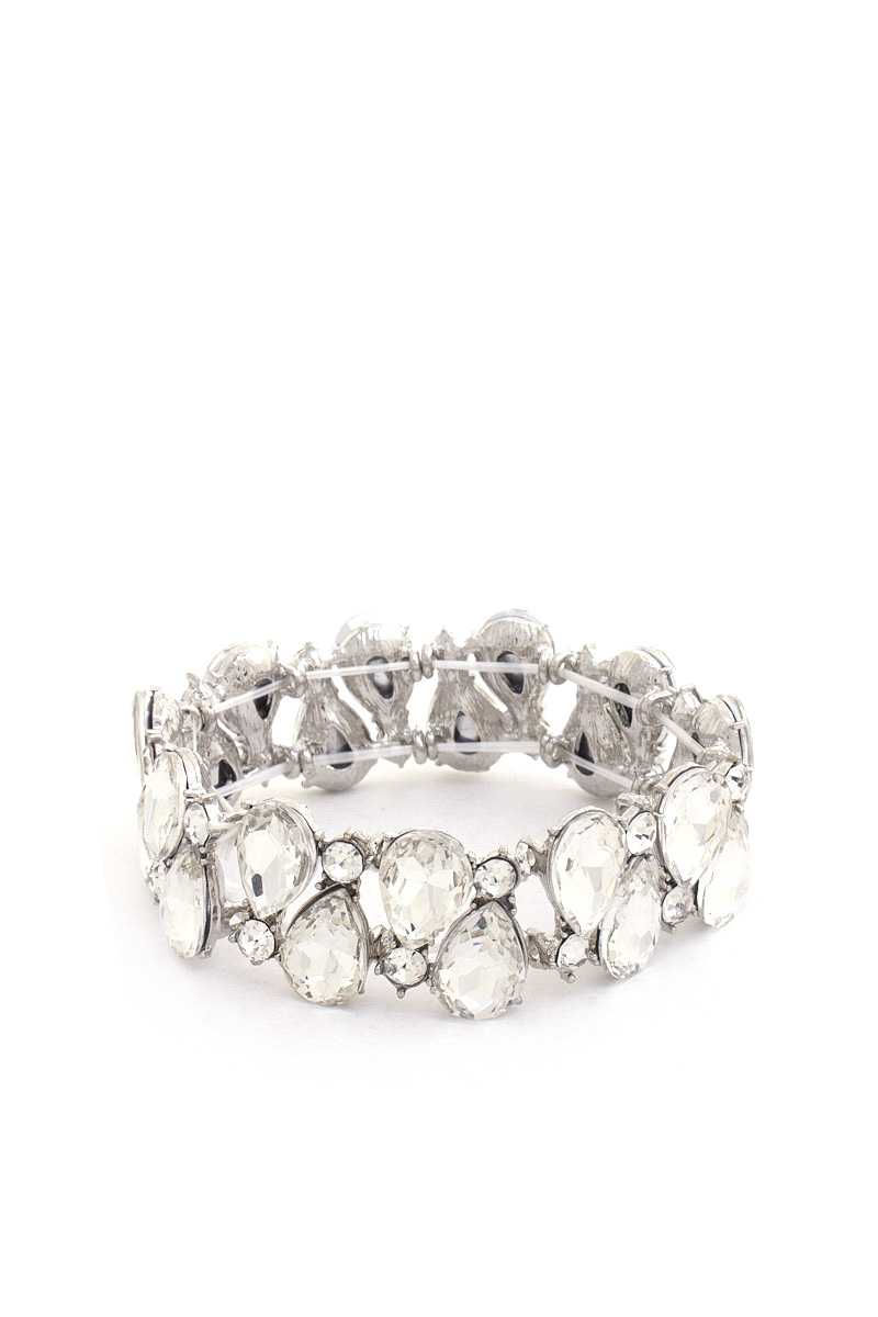 Thumbnail: Teardrop Rhinestone Stretch Bracelet