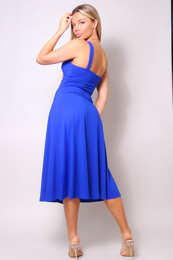 Thumbnail: Sleeveless Twist Front A Line Midi Dress