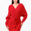 Thumbnail: Off Shoulder Wrap Belted Ribbed Sweather Dress