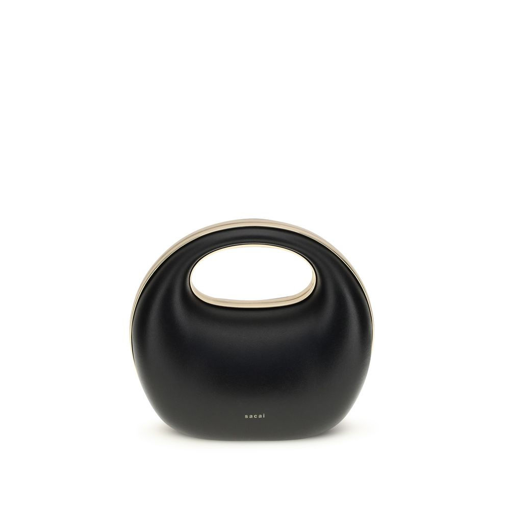 Sacai Black Calf Leather Bos Taurus Handbag
