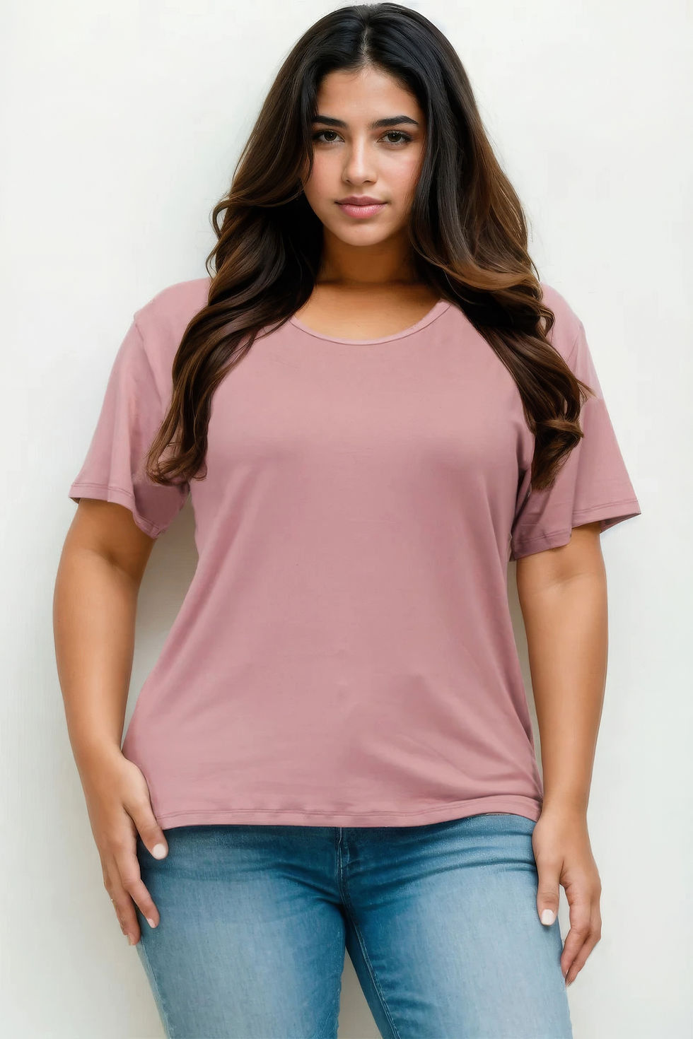 Thumbnail: Plus Size Basic Short Sleeve T-shirt