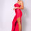 Thumbnail: Spaghetti Strap Pleated Bust Front Slit Maxi Dress