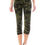 Thumbnail: Yoga Style Banded Lined Tie Dye Printed Knit Capri Legging With High Waist.