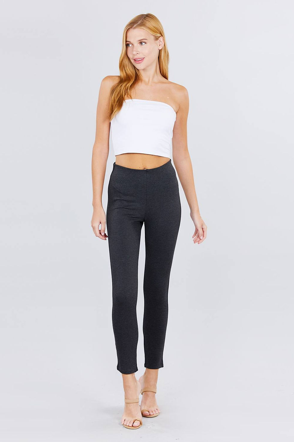 Thumbnail: Waist Elastic Band Ponte Pants
