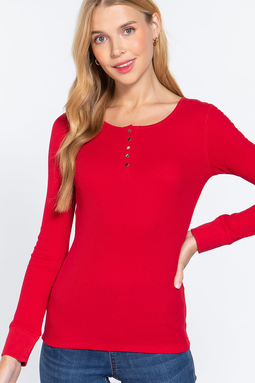 Thumbnail: Long Slv Scoop Neck Thermal Top