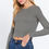 Thumbnail: Long Slv Open Back Sweater Top