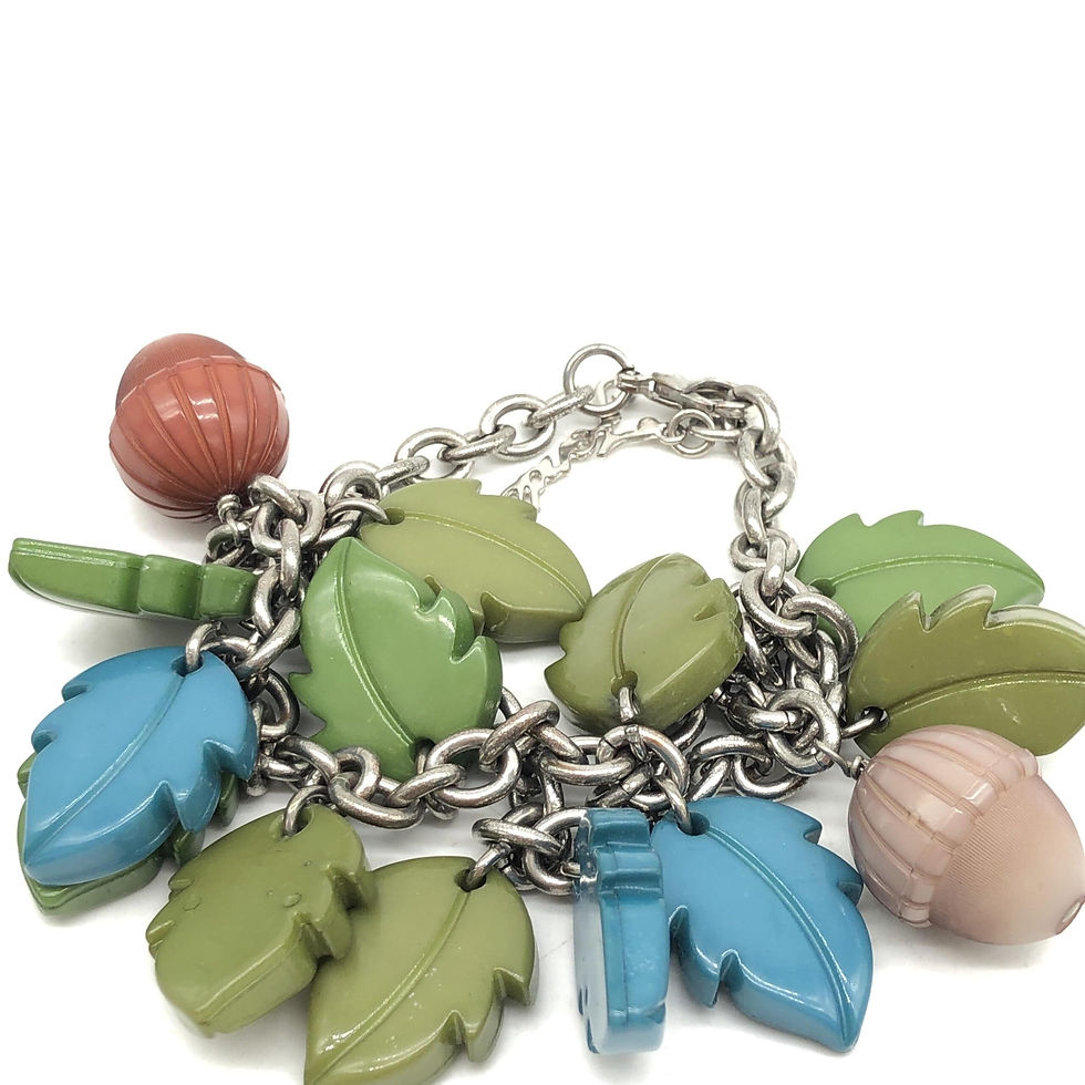 Thumbnail: Fendi Colorful Leaf And Acorn Charm Bracelet