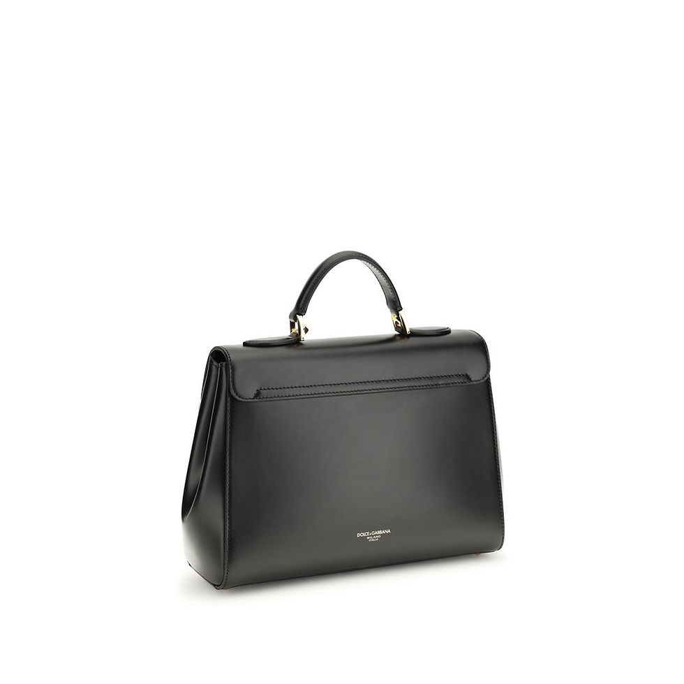 Thumbnail: Dolce & Gabbana Black Calf Leather Bos Taurus Shoulder Bag