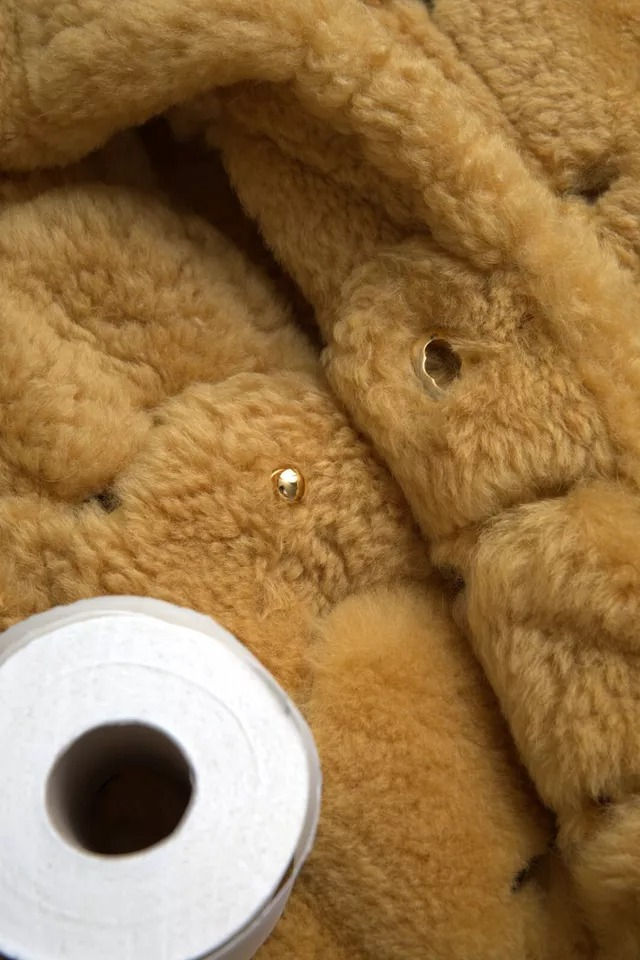 Thumbnail: Bottega Veneta Yellow Wool Long Teddy Coat Jacket