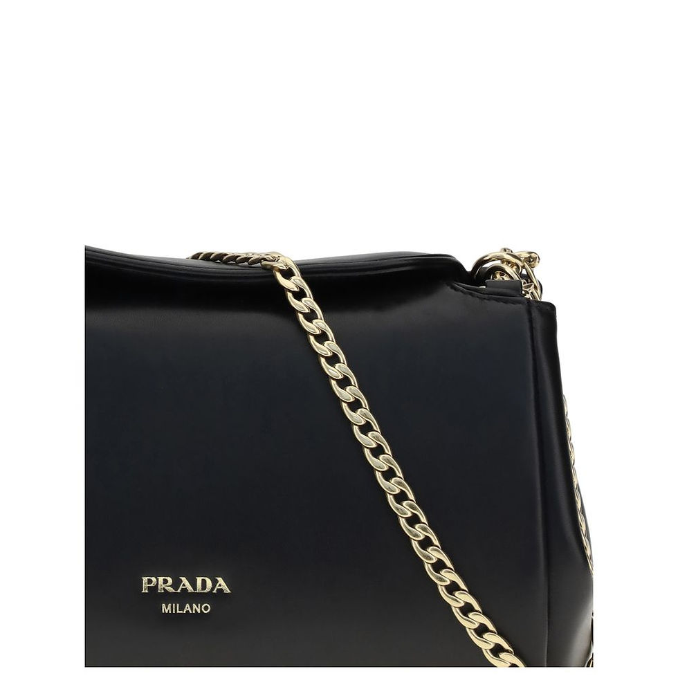 Thumbnail: Prada Black Calf Leather Bos Taurus Shoulder Bag