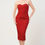 Thumbnail: Thick Stretch Woven Sweetheart Neck Tube Midi Dress With Pocket Flap