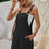 Thumbnail: Sleeveless Jacquard Adjustable Strap Romper