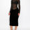 Thumbnail: Velvet Sheer Contrast Holiday Midi Dress