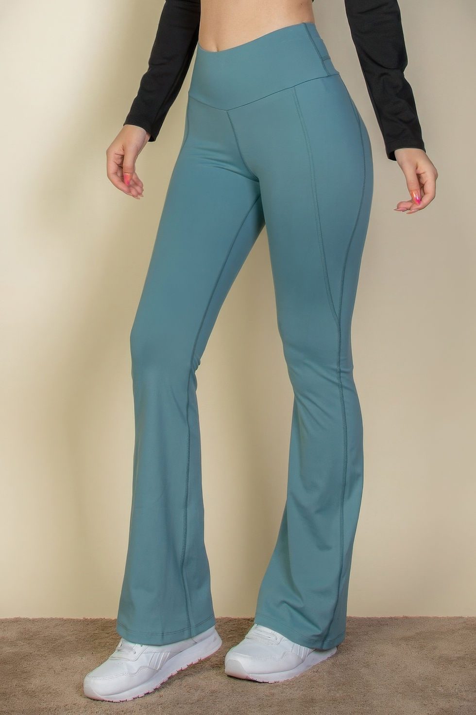 Thumbnail: Wide waistband flare leg pants