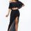 Thumbnail: Solid Ity Off The Shoulder Ruffled Cropped Top And Ruched Maxi Skirt Two Pie...