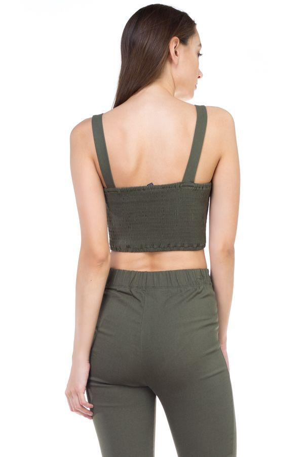 Thumbnail: Sweetheart Button Down Crop Top