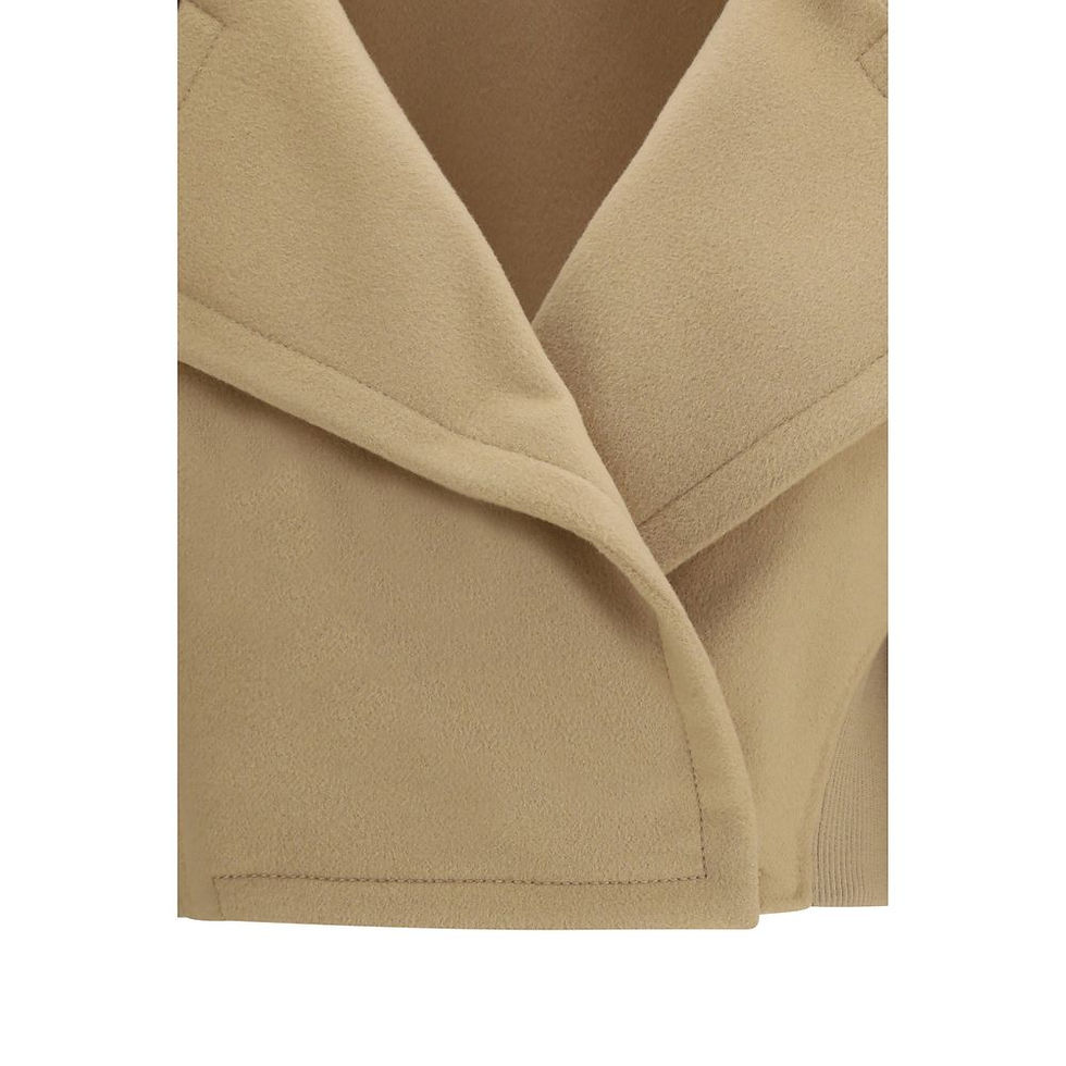 Thumbnail: Max Mara Beige Fleece Wool Coat