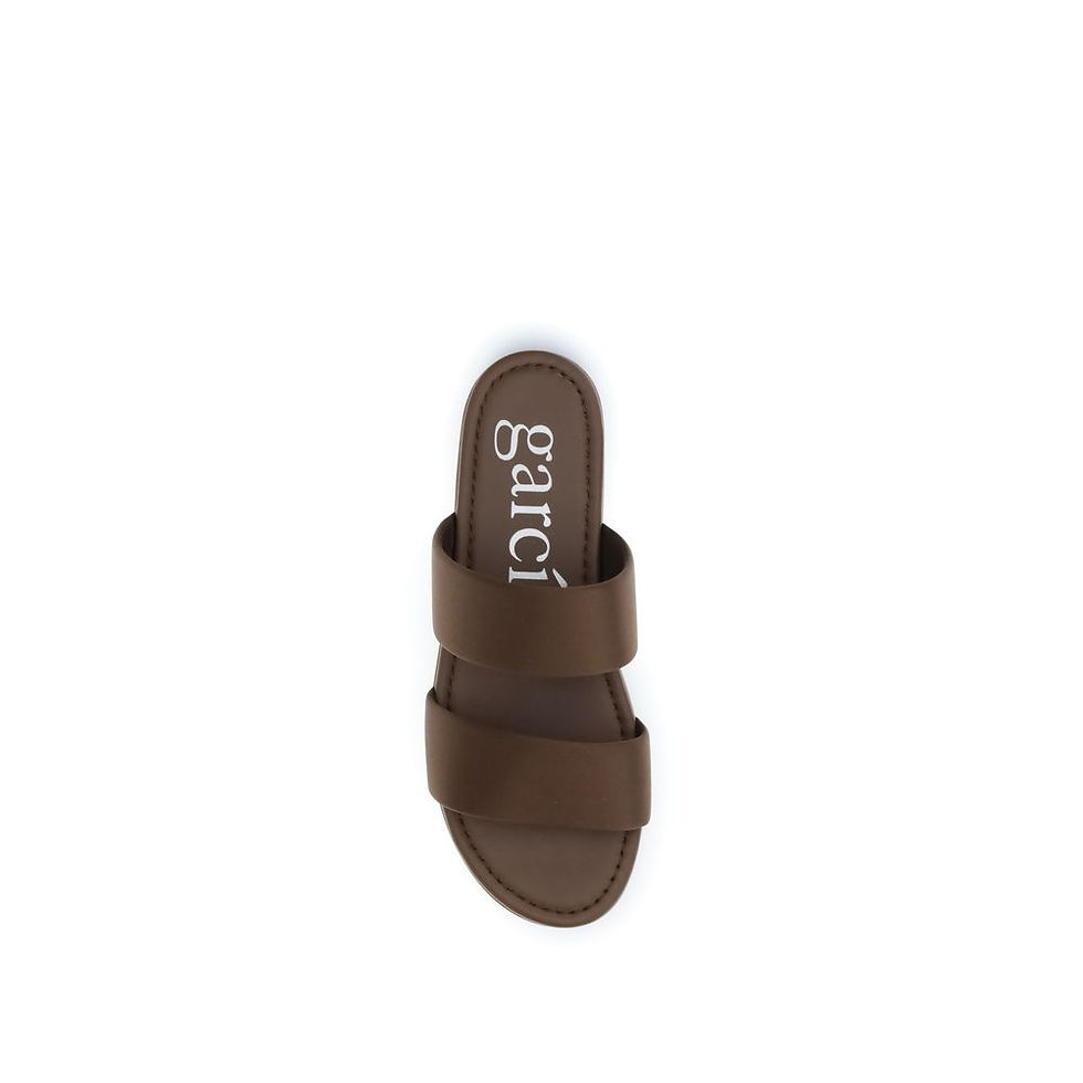 Thumbnail: Pedro García Brown Silk Flat Sandals