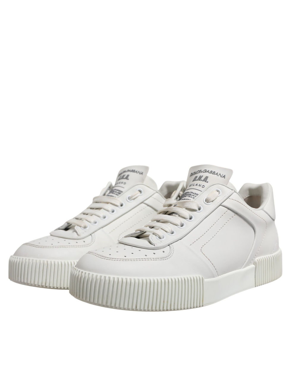 Thumbnail: Dolce & Gabbana White Miami Leather Low Top Sneakers Men Shoes