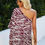 Thumbnail: One Shoulder Zebra Print Loose Top