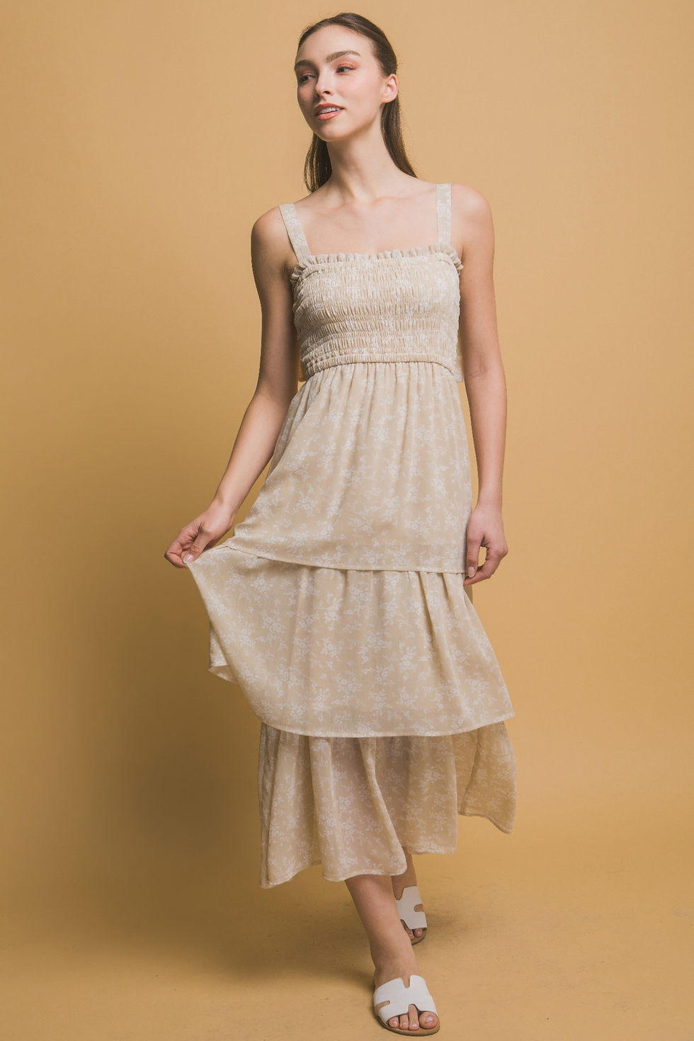 Thumbnail: Tiered Midi Floral Dress