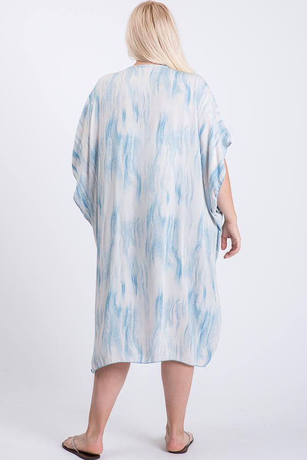Thumbnail: Zebra Print Short Sleeve Maxi Kimono
