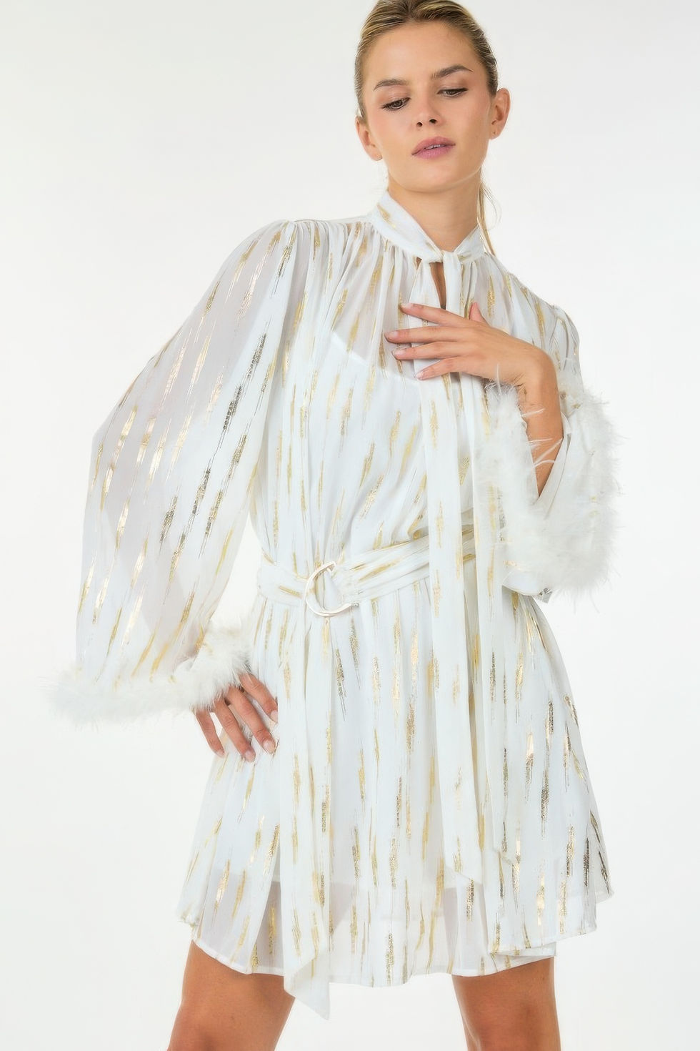 Thumbnail: Metallic Print Short Dress