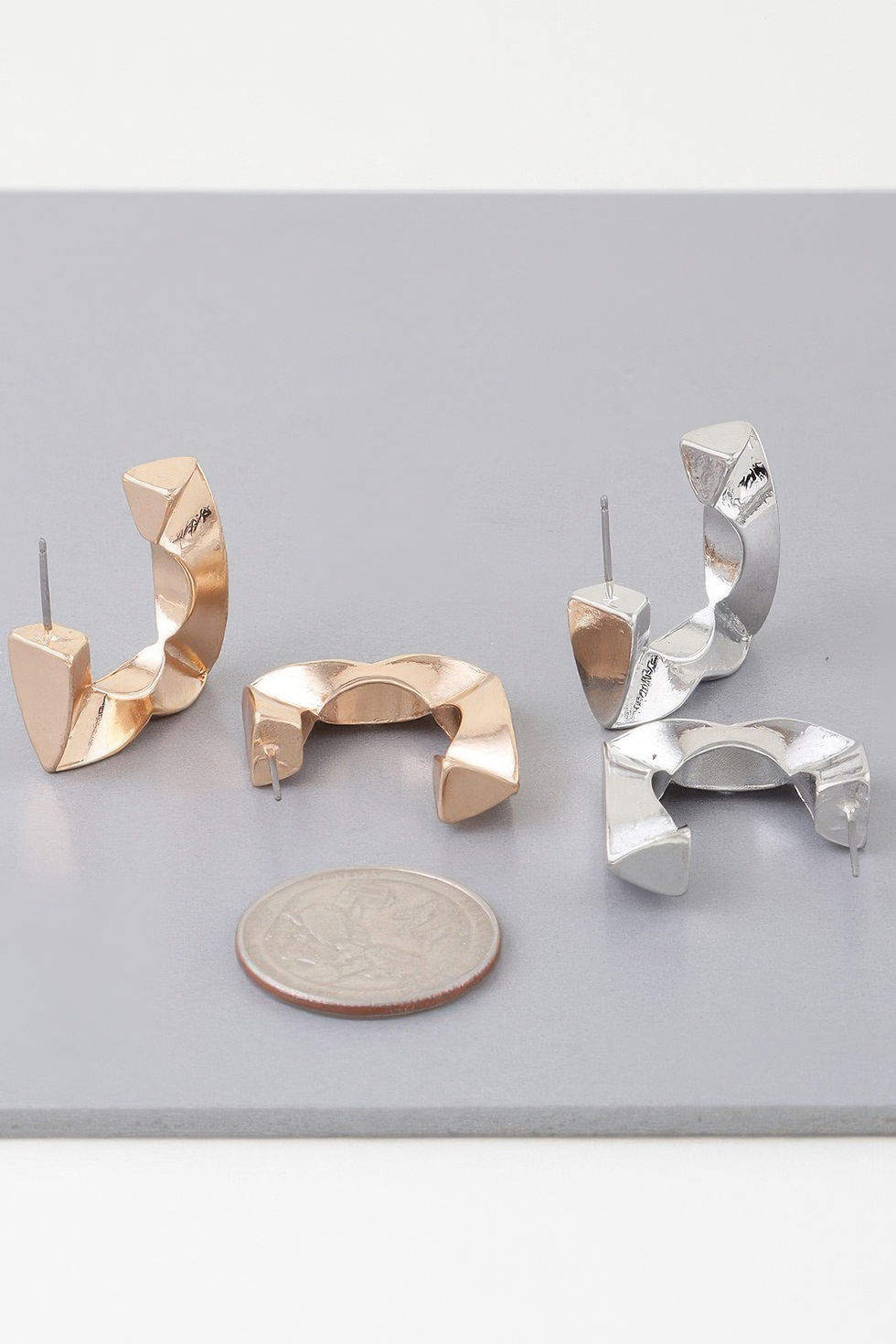 Thumbnail: Geometric Cubic Hoop Earrings