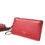 Thumbnail: Dolce & Gabbana Red Leather Silver Metal Logo Strap Pouch Airpods Case
