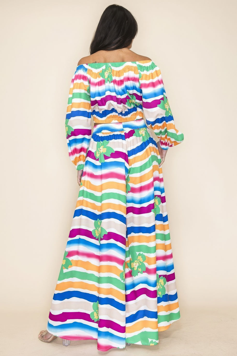 Thumbnail: Off Shoulder Top And Wide Pants Set