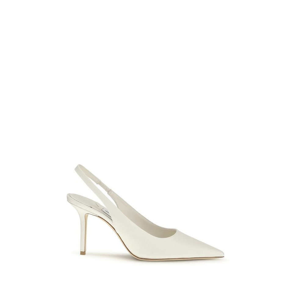 Thumbnail: Jimmy Choo White Silk High Heel Pumps