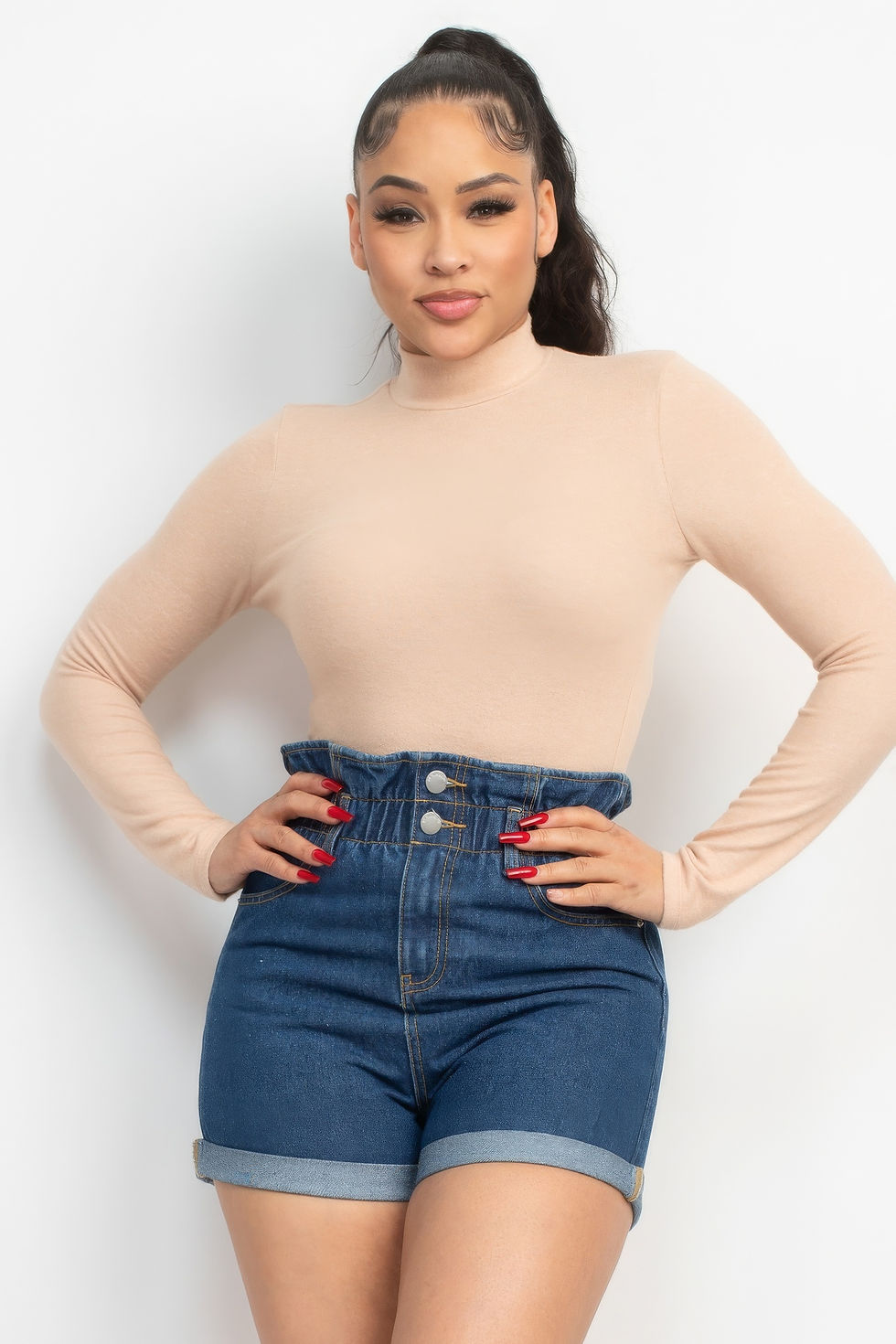 Thumbnail: Mock Neck Long Sleeve Top