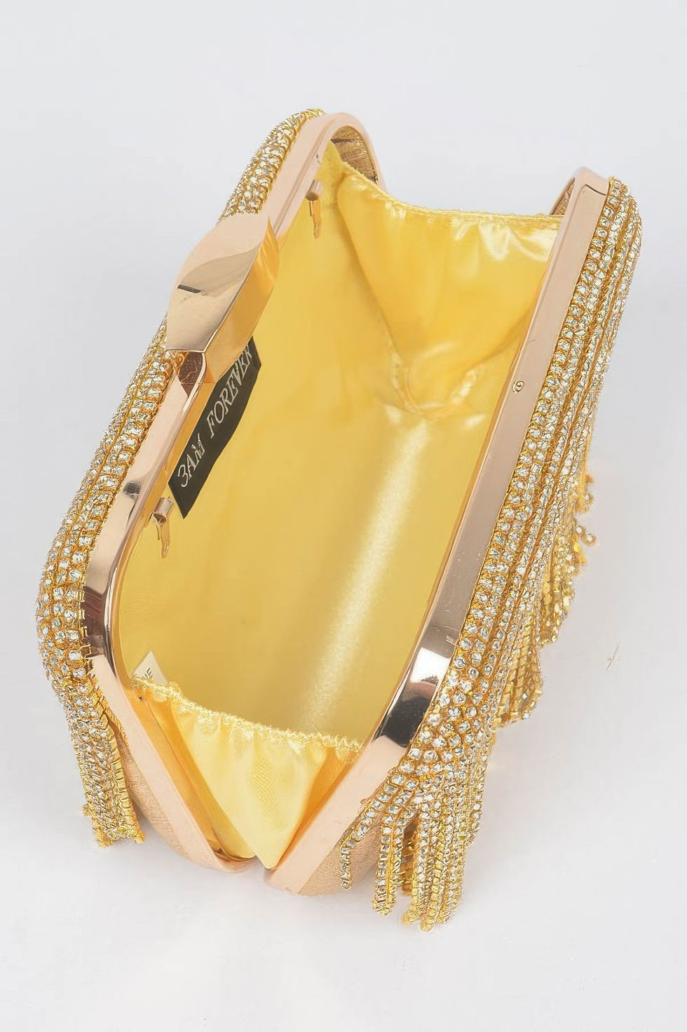 Thumbnail: Rhinestone Fringe Hard Clutch