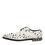 Thumbnail: Dolce & Gabbana White Leather Crystals Embellished Derby Shoes