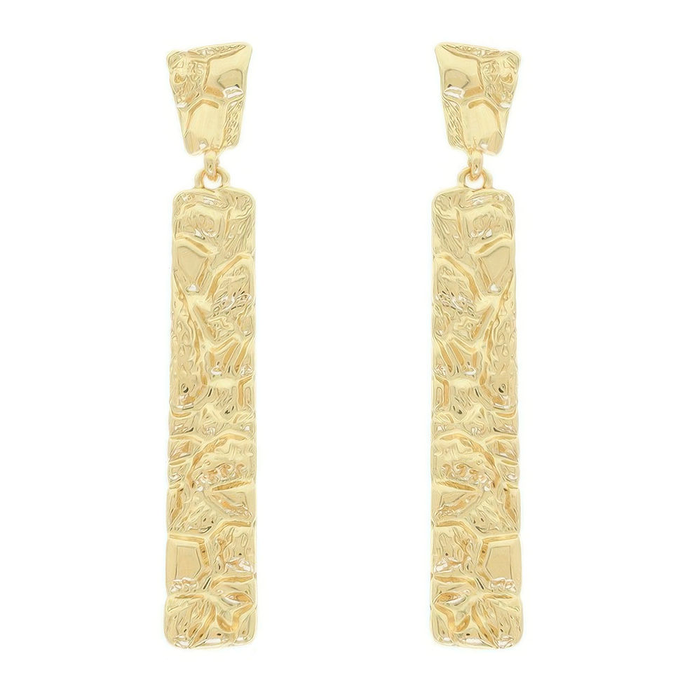 Rough Finish Vertical Bar Post Earrings