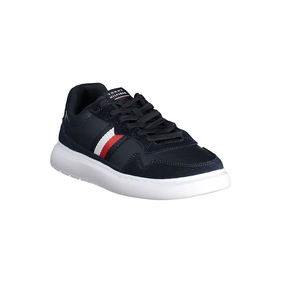 Thumbnail: Tommy Hilfiger Blue Polyurethane Men Sneaker