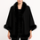 Thumbnail: Faux Fur Trim Open-front Cape Jacket