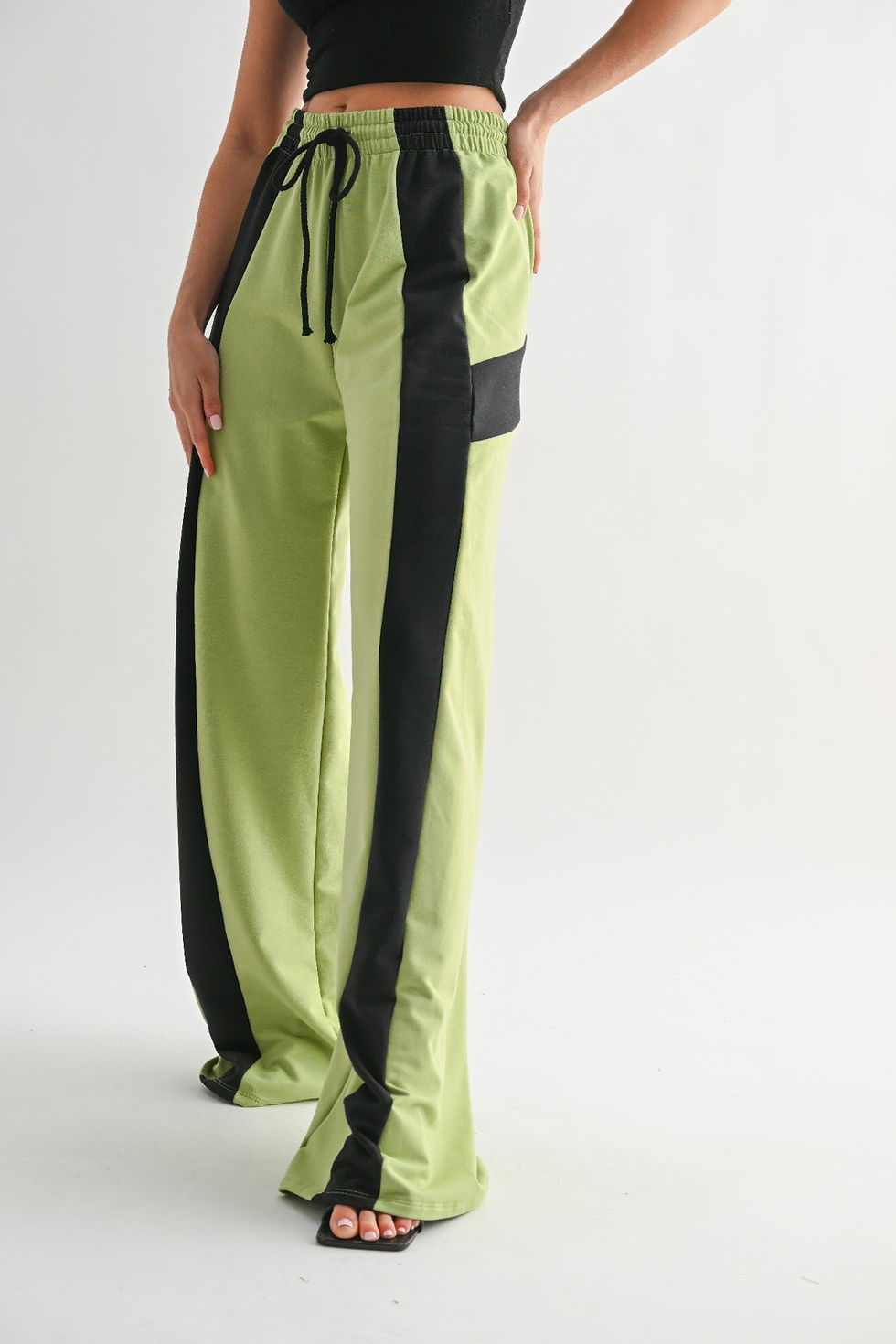Thumbnail: Color Block Wide Leg Lounge Pants