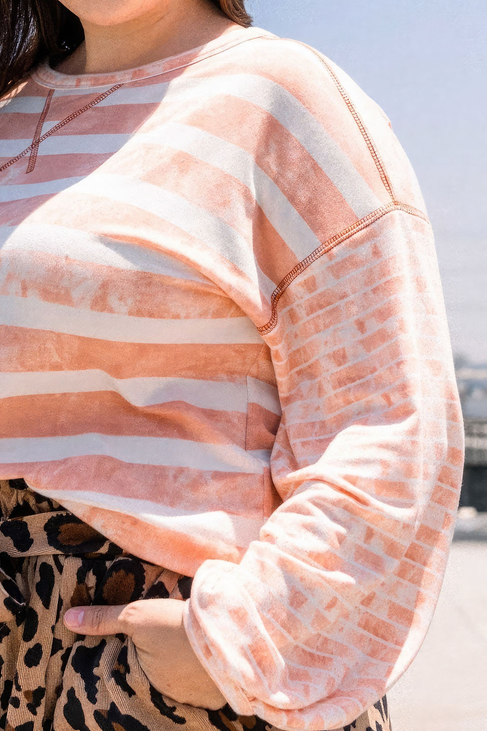 Thumbnail: Stripe Printed French Terry Top