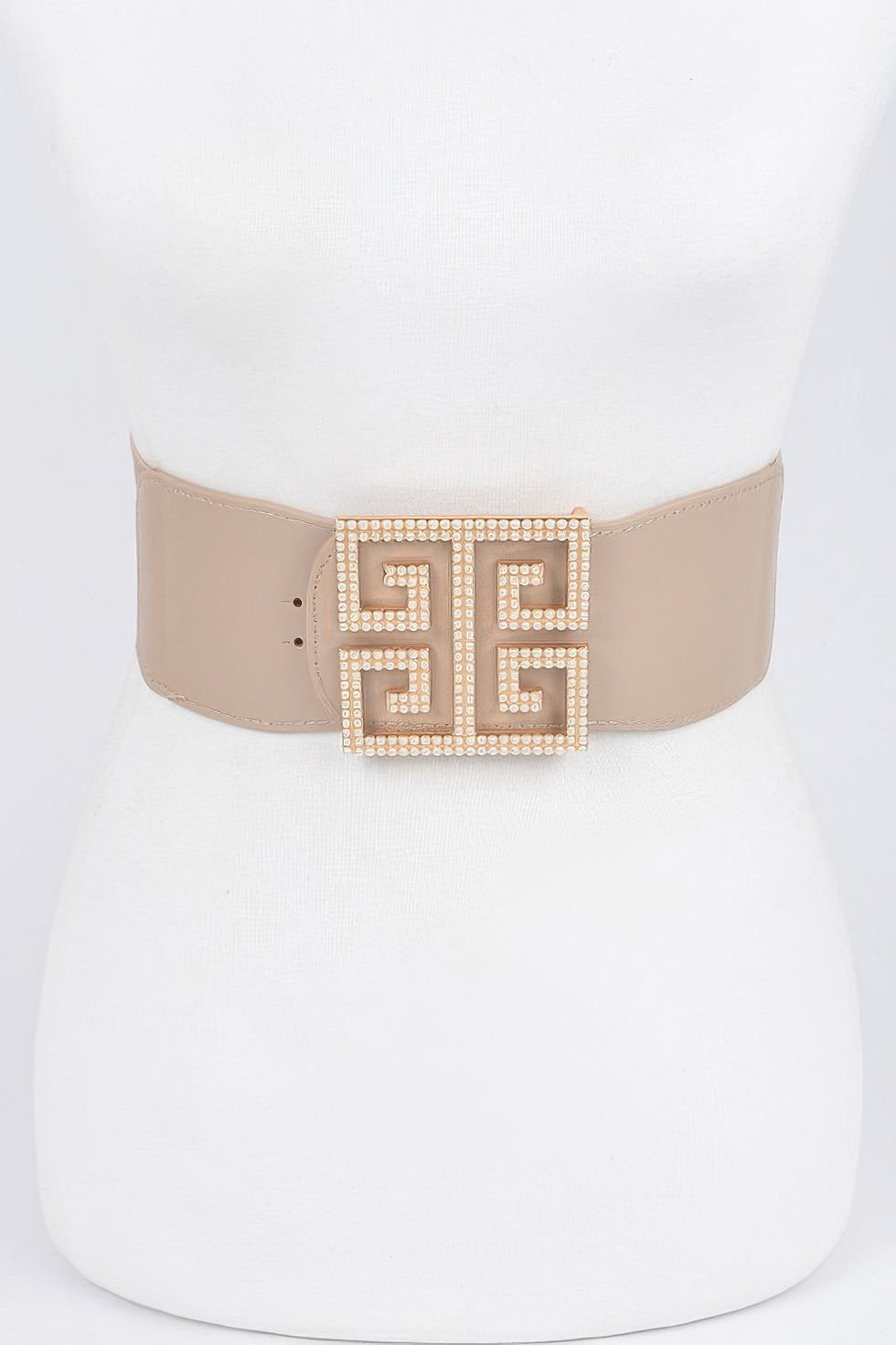 Thumbnail: Faux Pearl Buckle Stretch Belt