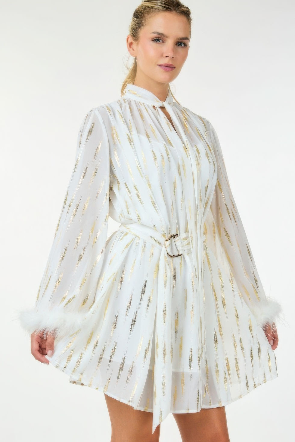 Thumbnail: Metallic Print Short Dress