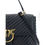 Thumbnail: PINKO Black Calf Leather Bos Taurus Handbag