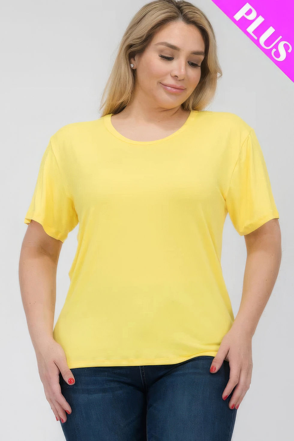 Thumbnail: Plus Size Basic Short Sleeve T-shirt