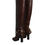Thumbnail: Dolce & Gabbana Brown Leather Gold Tone Logo High Boots Shoes