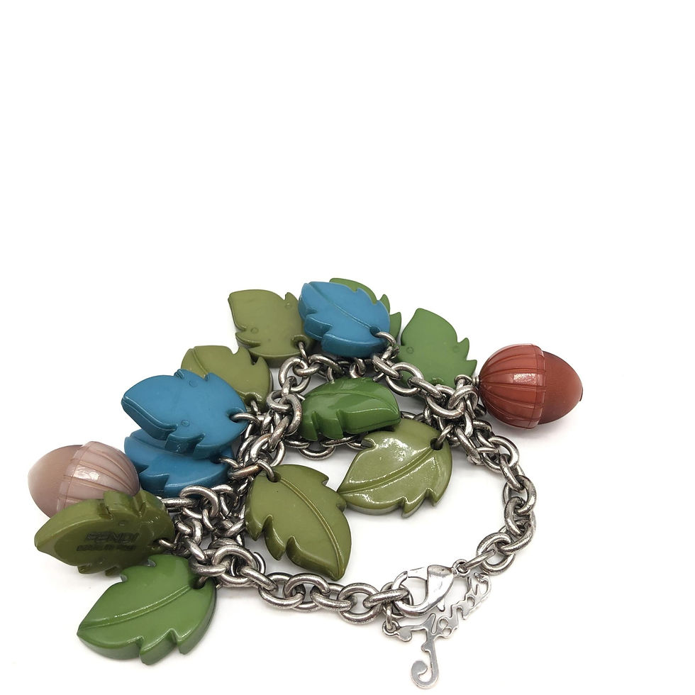 Thumbnail: Fendi Colorful Leaf And Acorn Charm Bracelet