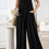 Thumbnail: Button Detail Wide Leg Overall Pockets Jumpsuit