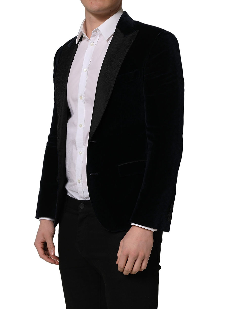 Thumbnail: Dolce & Gabbana Black Cotton Single Breasted Jacket Blazer
