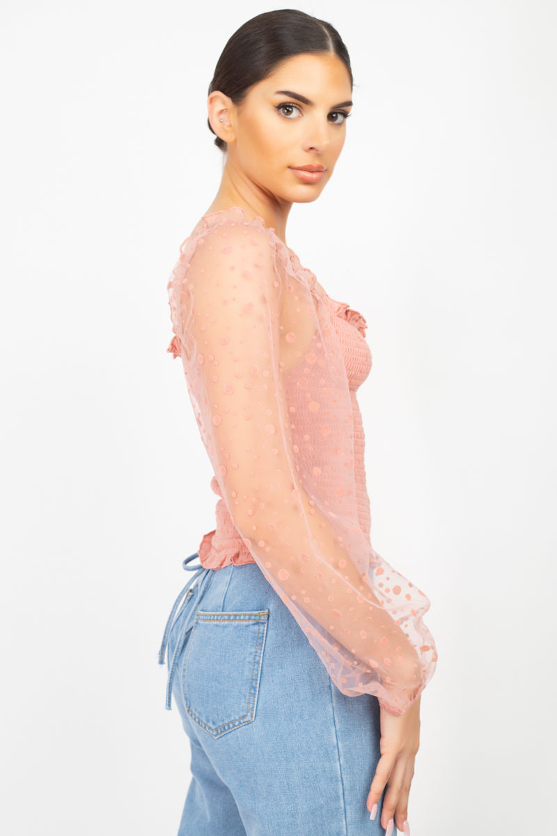 Thumbnail: Square Neck Smocking Top