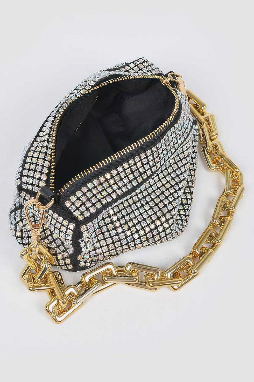 Thumbnail: Oversized Rhinestone Bag W Link Chain