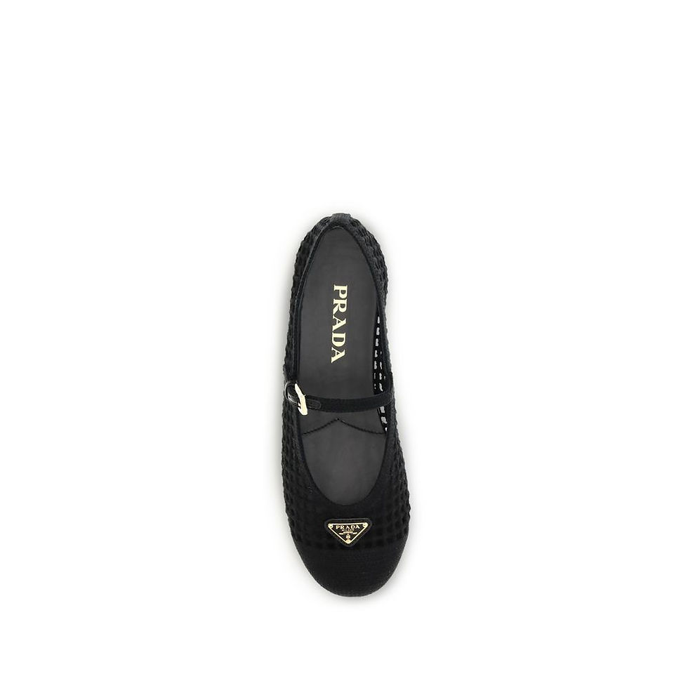 Thumbnail: Prada Black Cotton Ballet Flats